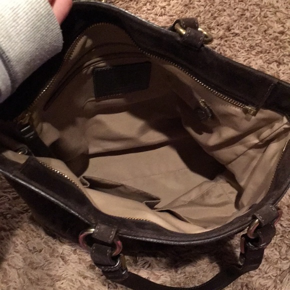 Coach brown suede handbag - Picture 2 of 2